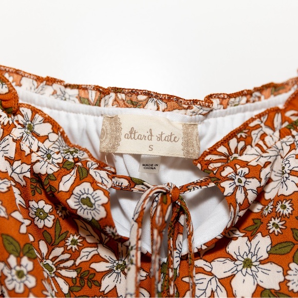 Altar’d State Orange Floral Fall Mini Dress - Picture 4 of 9